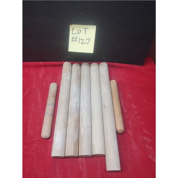 Clay Wooden Rolling Pins Lot 4