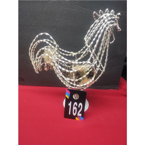 Metal Caged Rooster Decor