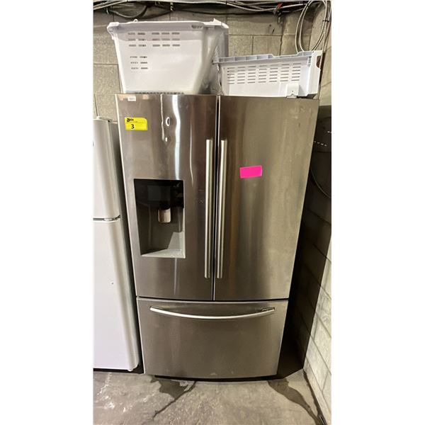 SAMSUNG STAINLESS STEEL 36" WIDE FRENCH DOOR FRIDGE WITH BOTTOM FREEZER DRAWER