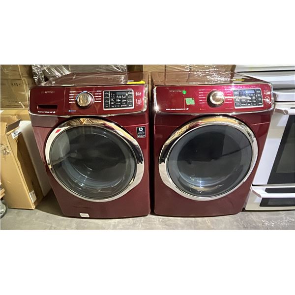 SAMUNG RED FRONT LOAD WASHER & DRYER SET