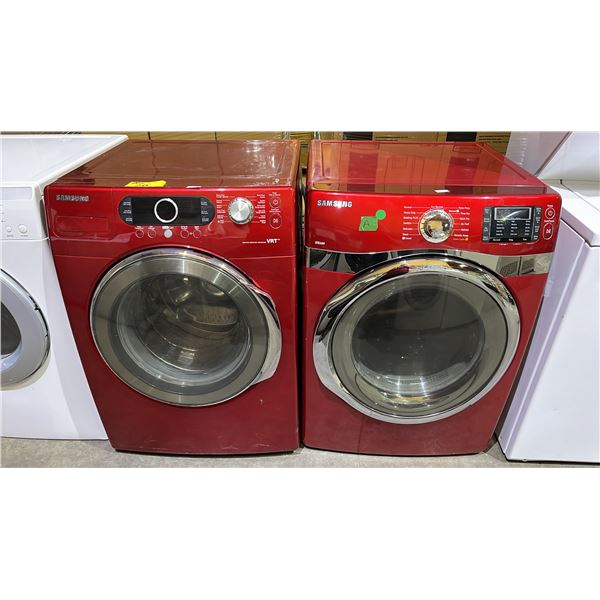 SAMSUNG RED FRONT LOAD WASHER & DRYER SET