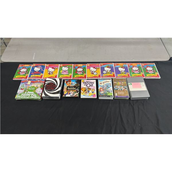 ASSORTED DVD & VHS MOVIES/SHOWS: "HELLO KITTY", "THE TWIHLIGHT ZONE: THE COMPLETE SERIES" & MORE