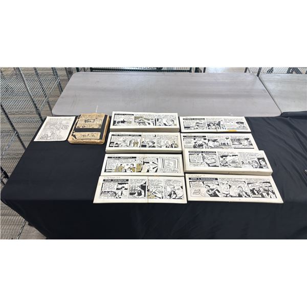 1960S ORIGINAL NORM DREW COMIC ART PANELS & NEWSPRINT COPIES