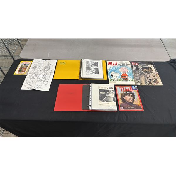"GASTOWN STORIES" BOOK, BINDER OF NORM DREW ARTICLES, (2) VINTAGE "LIFE" MAGAZINES & MORE