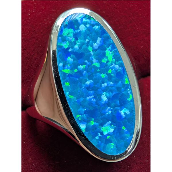 SILVER (9.5G), OPALITE RING, SUGGESTED RETAIL VALUE $250: SIZE 8