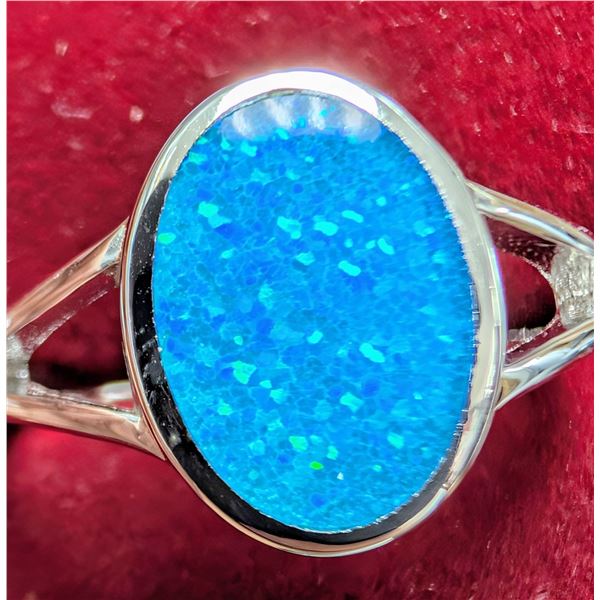 SILVER (4.49G), OPALITE RING: SIZE 8
