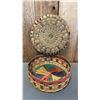 Image 2 : HAND WOVEN FIRST NATIONS BASKET WITH LID 10" X 3.5"