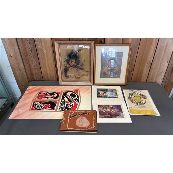 ASSORTED ARTWORK & VINTAGE PHOTO ALBUM