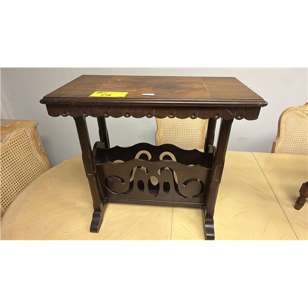 WOOD NEWSPAPER STAND 24.5" X 13" X 22"