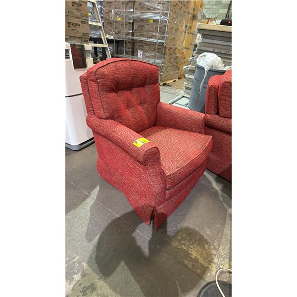 JESSICA CHARLES FABRIC SWIVEL ROCKING LOUNGE CHAIR