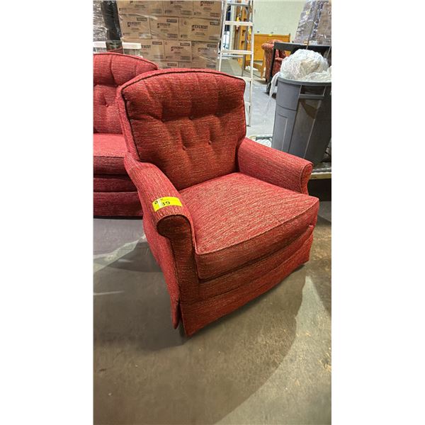 JESSICA CHARLES FABRIC SWIVEL ROCKING LOUNGE CHAIR