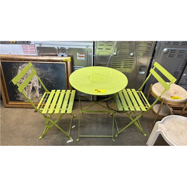 3-PC METAL PATIO BISTRO TABLE & CHAIRS SET
