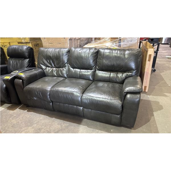 LEATHER RECLINING SOFA (SOME COSMETIC DAMAGE)