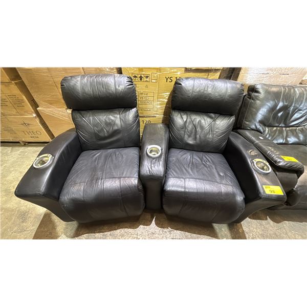 *TESTED WORKING* LEATHER ELECTRIC RECLINER THEATER SEATING WITH CUPHOLDERS & POWER CORDS (SOME