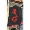 Image 2 : VINTAGE UNISEX ASIAN BLACK SILK JACKET WITH RED DRAGON EMBROIDERY: SIZE L