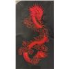 Image 3 : VINTAGE UNISEX ASIAN BLACK SILK JACKET WITH RED DRAGON EMBROIDERY: SIZE L