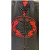 Image 4 : VINTAGE UNISEX ASIAN BLACK SILK JACKET WITH RED DRAGON EMBROIDERY: SIZE L
