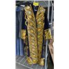 Image 1 : GOLD & SILVER EMBROIDERED BLUE VELVET KAFTAN: SIZE UNKNOWN
