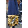 Image 4 : GOLD & SILVER EMBROIDERED BLUE VELVET KAFTAN: SIZE UNKNOWN