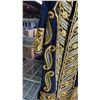 Image 5 : GOLD & SILVER EMBROIDERED BLUE VELVET KAFTAN: SIZE UNKNOWN