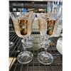 Image 6 : SHELF OF ASSORTED GLASSWARE: CHAMPAGNE GLASSES, WINE GLASSES, DESERT PLATES, VASE & MORE