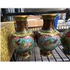 Image 3 : SHELF OF ASSORTED VINTAGE CLOISONNE VASES