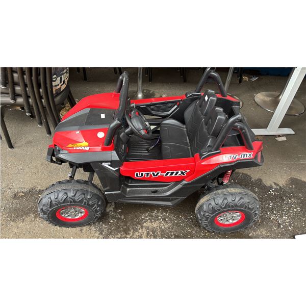 UTV-MX 2-SEATER ELECTRIC RIDE-ON TOY BUGGY: *WORKING CONDITION UNKNOWN/MAY BE MISSING PARTS AND OR