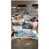Image 1 : PALLET OF ASSORTED HOUSEHOLD ITEMS: FOOT & CALF MASSAGER, WOOZOO FAN, DISH RACK, ELECRIC KETTLE &