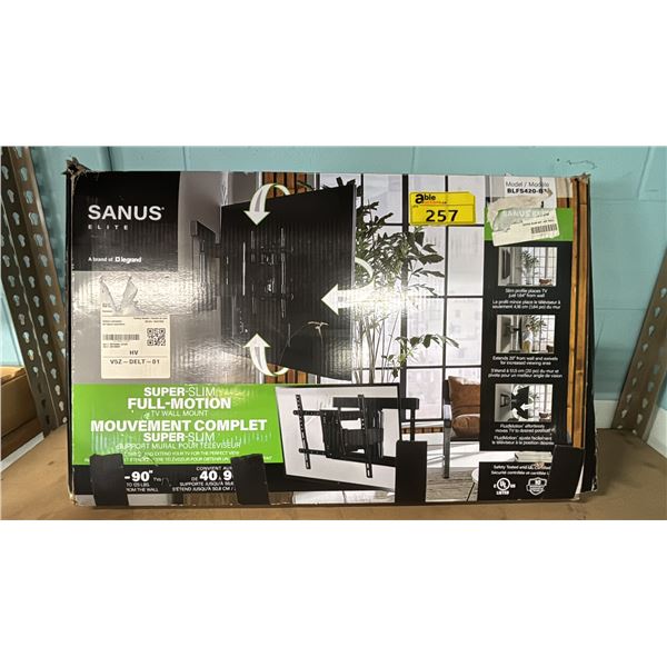 SANUS ELITE SUPER-SLIM FULL-MOTION TV WALL MOUNT: HOLDS 40" - 90" TVS UP TO 125LBS