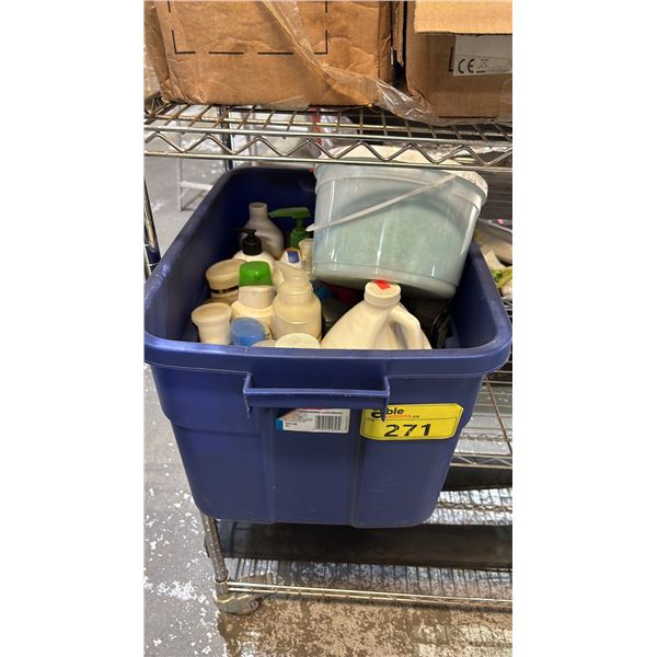 TOTE OF ASSORTED HAIR CARE PRODUCTS: MOST, IF NOT ALL, HAVE BEEN OPENED