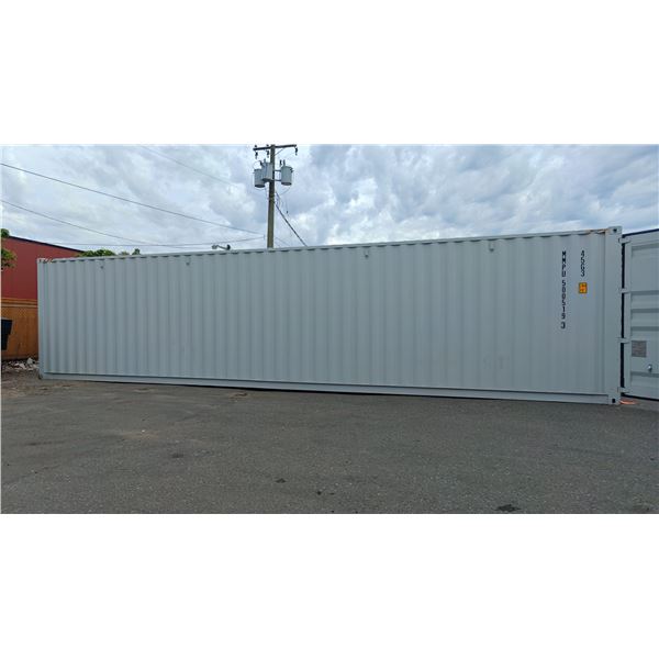 40' SHIPPING CONTAINER  - DOUBLE FRONT DOORS & (4) DOUBLE SIDE DOORS WITH CAM LOCKS