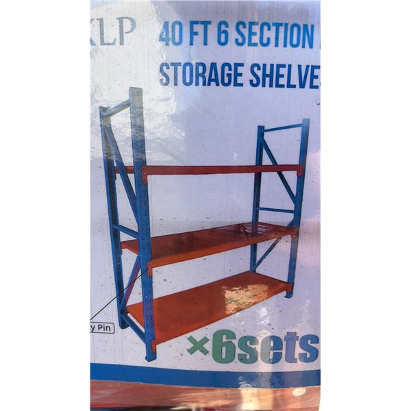 *NEW* SKLP SK-HJ6 40FT 6 SECTION  HEAVY DUTY METAL STORAGE SHELVES