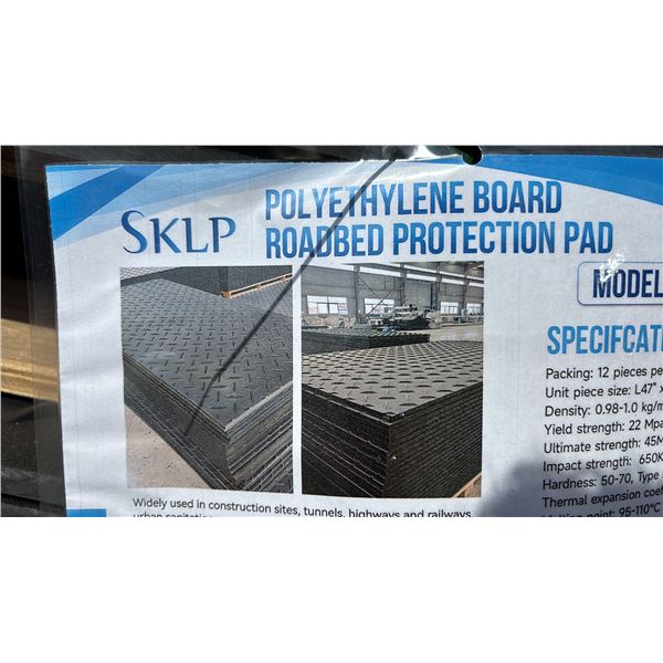 *NEW* PALLET OF SKLP SK-LJB12 POLYETHYLENE BOARD ROADBED PROTECTION PADS *MUST TAKE ALL ON PALLETS*