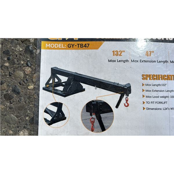 *NEW* GIYI GY-TB47 FORKLIFT TELESCOPIC BOOM - 3300LB MAX LOAD WEIGHT