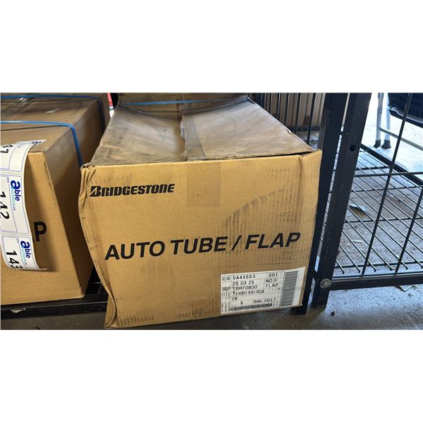 BOX OF BRIDGESTONE AUTO TUBES/FLAPS