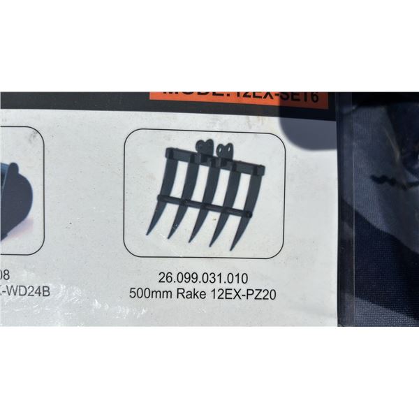 *NEW* AGROTK MINI EXCAVATOR 500MM RAKE ATTACHMENT