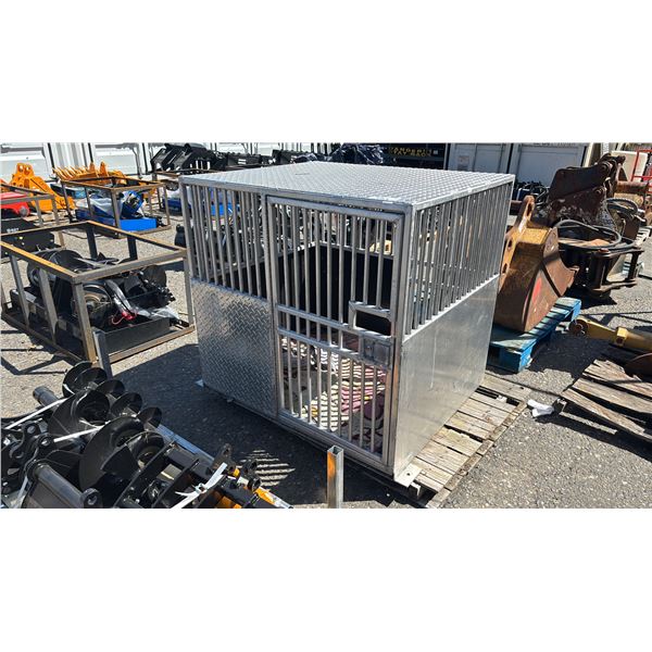 INDUSTRIAL GRADE 38"D X 42"T X 44.75"W METAL DOG CRATE WITH LOCK *NO KEY*