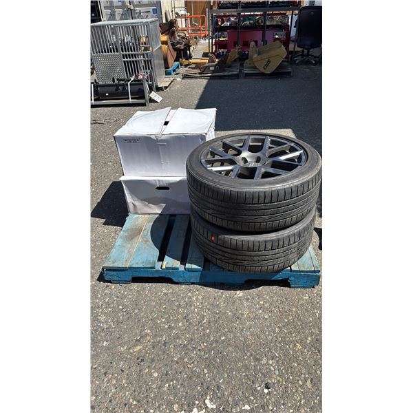 (2) EAGLE RSA2 245/45ZR20 TIRES WITH 5 BOLT METAL RIMS & (2) 20" 5-BOLT METAL RIMS