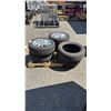 Image 1 : (4) NOKIAN 205/60 R16 96V XL TIRES WITH 5 BOLT METAL RIMS & (2) BRIDGESTONE  P205/60R16 TIRES