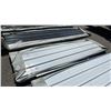 Image 1 : STACK OF 9'10" X 36.5" WHITE CORRUGATED STEEL SHEETS