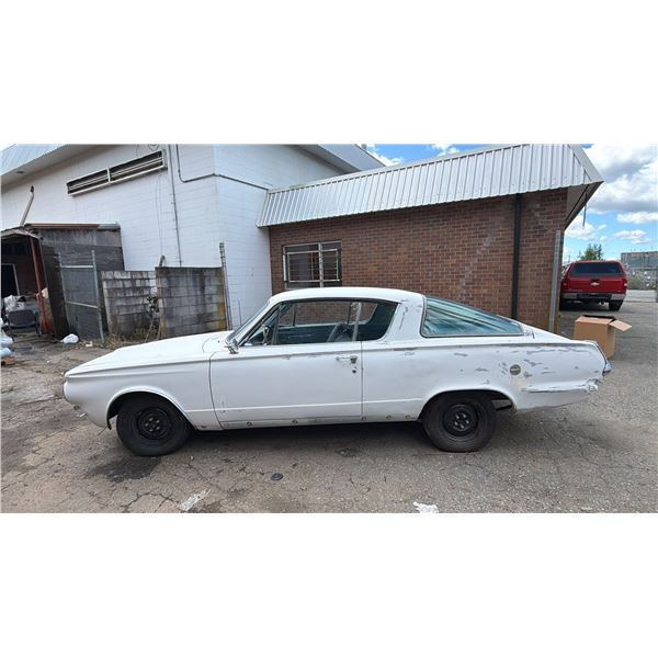 1965 PLYMOUTH VALIANT BARRACUDA, 2DR COUPE, WHITE, VIN V9B59193915,