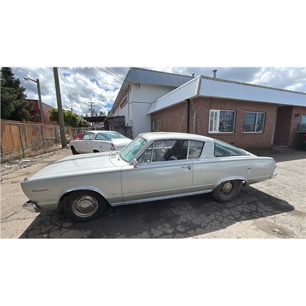 1966 PLYMOUTH BARRACUDA, 2DR COUPE, SILVER, VIN BP29D65155561,
