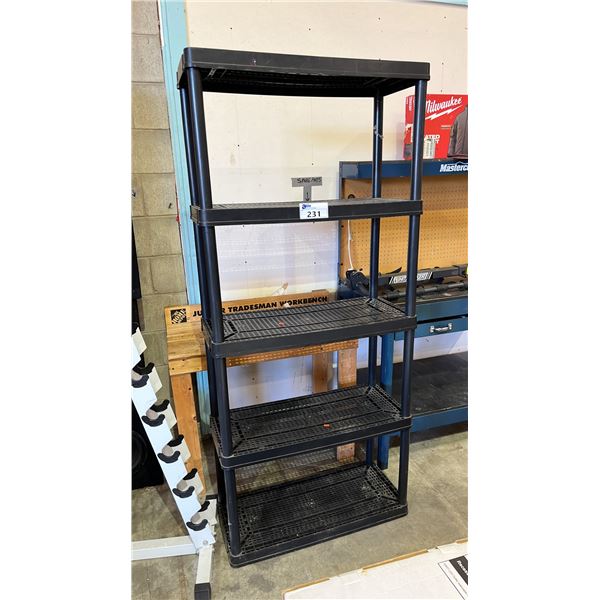 PLASTIC 5-TIER SHELF 72.5"T X 31"W X 14"D