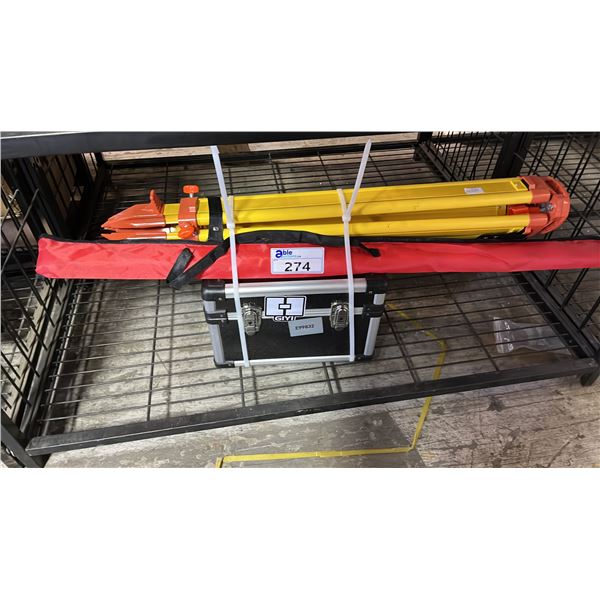 *NEW* GIYI ROTARY LASER LEVEL KIT: LEVELLING ROTARY LASER, ADJUSTABLE TRIPOD & SURVEYOR'S GRADE ROD