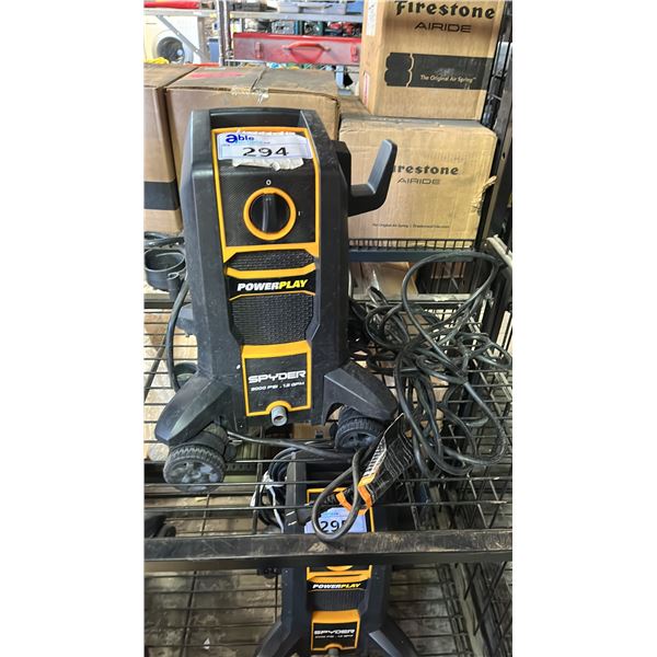 POWERPLAYER SPYDER 2000 PSI PRESSURE WASHER  *NO HOSE OR WAND/WORKING CONDITION UNKNOWN*