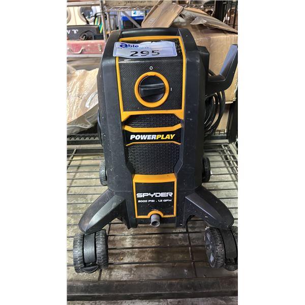 POWERPLAYER SPYDER 2000 PSI PRESSURE WASHER  *NO HOSE OR WAND/WORKING CONDITION UNKNOWN*