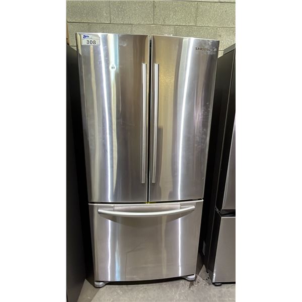 SAMSUNG 32" WIDE STAINLESS STEEL FRENCH DOOR FRIDGE WITH BOTTOM FREEZER DRAWER