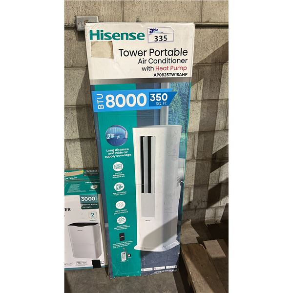 HISENSE 8000 BTU TOWER PORTABLE AIR CONDITIONER WITH HEAT PUMP