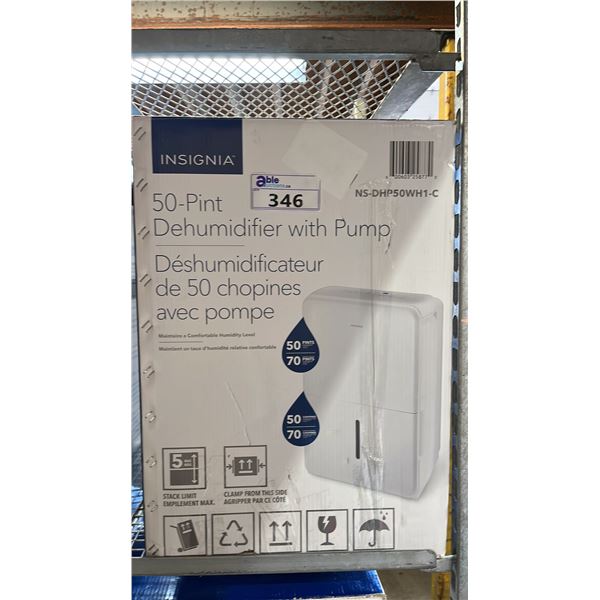 INSIGNIA 50 PINT DEHUMIDIFIER WITH PUMP