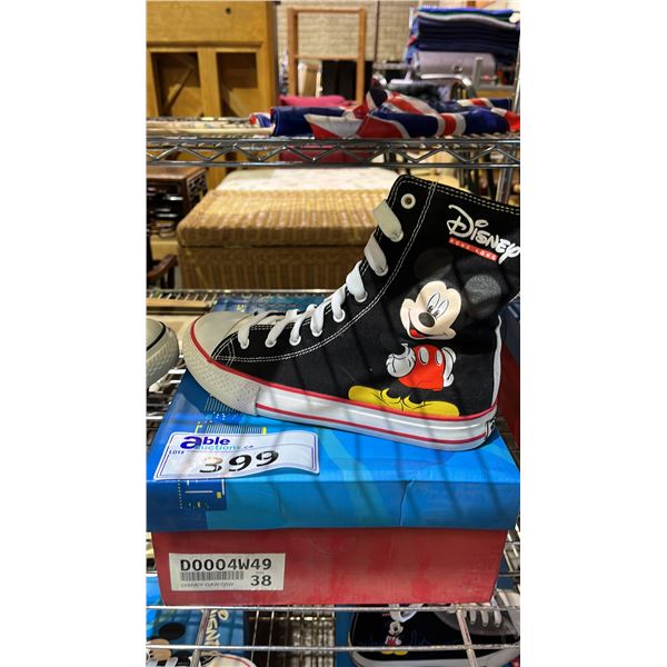 *NEW* DISNEY HONG KONG BLACK SIZE 38 CANVAS HIGH TOP SHOES